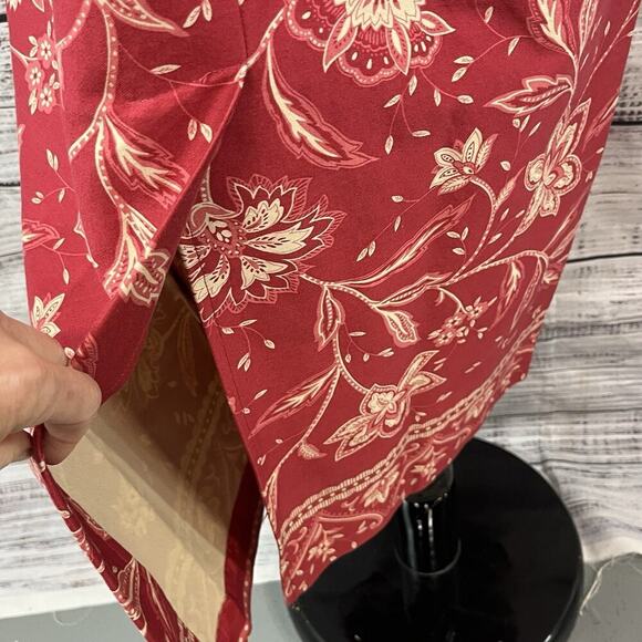 Talbots Skirt size 10 Mauve Red Pink Paisley Long Straight Peasant Modest Boho - Picture 9 of 10